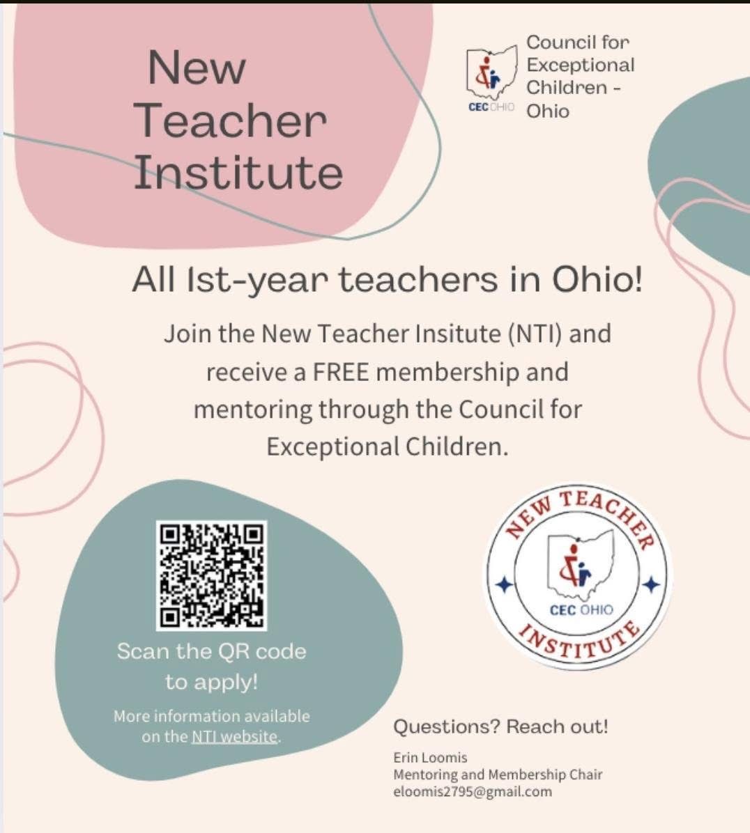 Applications for the New Teacher Institute are now open.